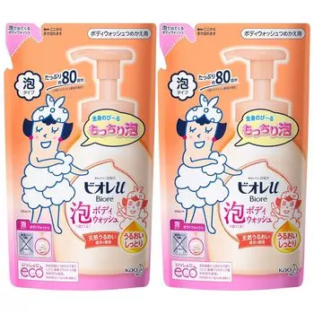 Biore U Foam Body Wash Moist Refill 480ml Bonus Refill Set of 2 +