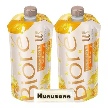 Biore U The Body Эмульсия для тела для влажной кожи Аромат османтуса Сменный блок османтуса 300 мл Набор из 2 предметов Оригинальный логотип Kunutonn В комплект входит полотенце h