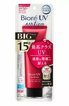 Biore UV Athlism Skin Protect Essence 105 г в разы больше обычного солнцезащитного крема UV 105 г, который может выдерживать суровые условия и влажность [Большая емкость]