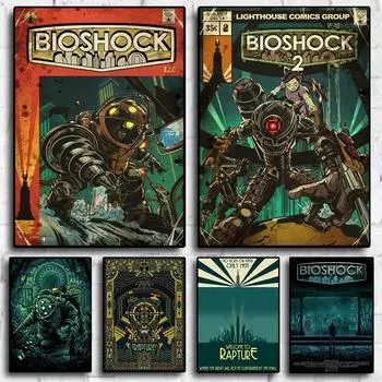 Bioshock Rapture видеоигры персонажи принты постеры для комнаты гостиная игровая комната холст живопись стены домашний декор художественные фотографии подарок 21x30cm No Frame
