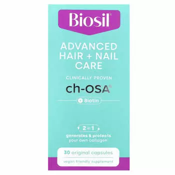 Biosil, премиум уход за волосами и ногтями + биотин, 30 оригинальных капсул
