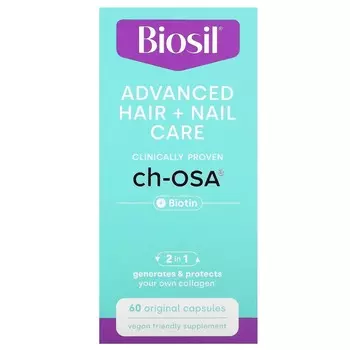 Biosil, премиум уход за волосами и ногтями + биотин, 60 оригинальных капсул