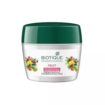 Biotique Fruit Brightening Depigmentation | Маска для лица для удаления загара для всех типов кожи | 100% растительные экстракты | 235 г