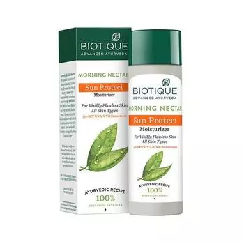 Biotique Morning Nectar Sun Protect Moisturizer SPF 30 UVA/UVB Sunscreen|Morning Nectar | Видимо безупречная кожа | Подходит для всех типов кожи | 120 мл