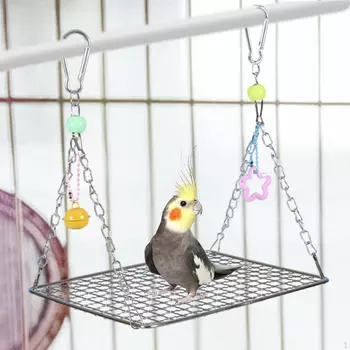 Bird Perch Platform Cage Accessories Decoration Hanging Creative Parrot Hammock for Cockatiel 15x20cm