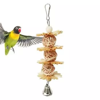Bird Shredding Toys Chew Toys For Small Parrots Shredding Toys With Metal Hook Colorful Budgie Eaves Decoration Various Birds разноцветный