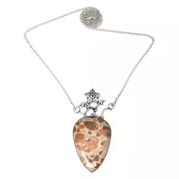 Birds Eye Jasper Gemstone Mother s Day Antique Silver Jewelry Necklace 20 in