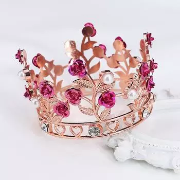 День рождения цветы торт корона детские круглые листья роза головной убор корона сплав свадебный головной убор