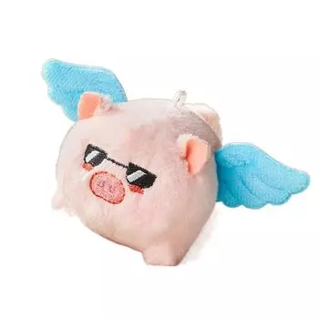 Birthday Gifts Backpack Accessory Plush Key chain Cartoon Plush Doll Flying Pig Toy Angel Big Toy blue wings