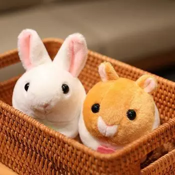 Birthday Gifts Pull String Wag Tail Rabbit Toy Cartoon Plush Doll Animal Toy Stuffed Hamster rabbit
