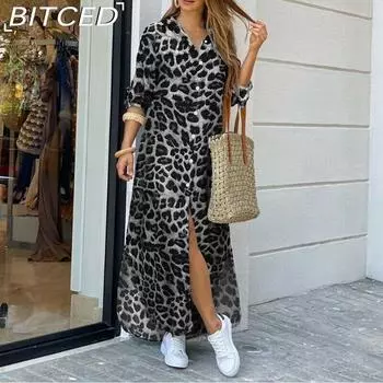 BITCED/лето-весна, женская мода, повседневное сексуальное повседневное платье с воротником-поло и длинным рукавом S