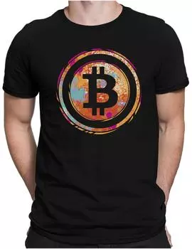 Биткойн-значок Fun Crypto Blockchain Бычья медвежья футболка унисекс S