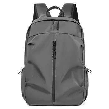 Бизнес Простой Рюкзак Мужской Деловой Повседневный Водонепроницаемый Дорожная Сумка Большая Вместимость Компьютерная Сумка 17 серый