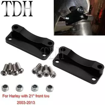 Black 21 Wheel Tire Front Fender Relocator Adapters Spacers Kit For Harley Touring Road King Flhrsei2 FLHT FLHR FLTR чёрный