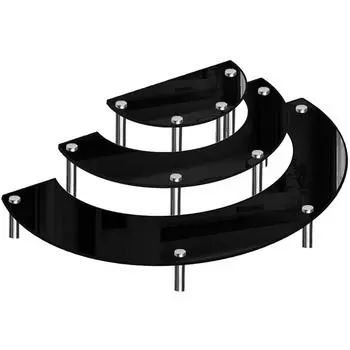 Black Acrylic Cake Display Stand Set with 3mm Thickness 5cm 7cm 10cm Ad Cake Board Nails Wedding Party Table Decoration