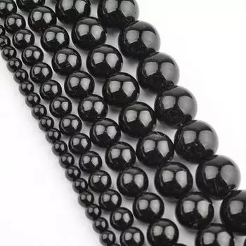 Черный агат камень разделитель свободные бусины для DIY ожерелье браслет натуральный 4 6 8 10 12 мм оптовая продажа круглые ювелирные изделия изготовление 4mm
