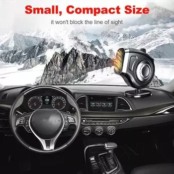 Black Air Heater Defroster Portable Car Demister Heater Heater Electric Windshield Heating Fan Car