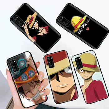 Black Case for Samsung Note 20 Lite S24 Ultra S23 A03 A05 A06 A11 A71 A15 A16 A13 A24 A25 A33 A52 A53 A50 M55 M35 Plus W-75 One Piece Luffy Samsung A21S эбеновый