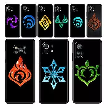 Black Case For Xiaomi Mi Poco X3 NFC M4 F3 C40 11 11T 10T Pro 12 9T 9 10 Lite TPU Phone Cover Genshin Impact Xiaomi Poco M3