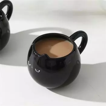 Black Cat Cartoon Mug Ceramic Water Cup Cute Girl Mugs Couple Creative Coffee Cup Office Afternoon Tea Drinkware 380ml чёрный