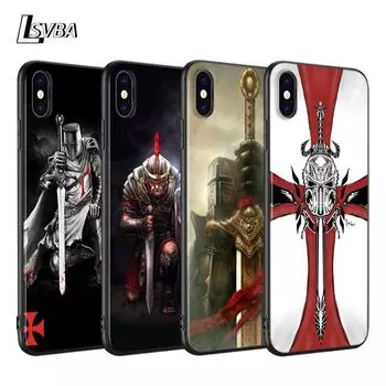 Черный чехол для iPhone 11 Pro Max Soft Shell Templar Knight для iPhone XS Max XR X 8 7 6S 6 Plus 5S 5 Чехол для телефона iPhone 11ProMAX