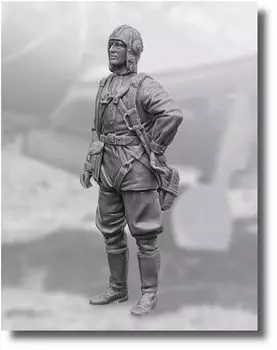 Black Dog Soviet Fighter Pilot Figure Resin Kit HAUF32154 1/32 No.3