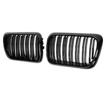 BLACK E36 Grille ABS Front Replacement Hood Kidney Grill For BMW E36 1997 1998 1999 for BMW 318i 323i 325i 320i 328i A-Glossy Black