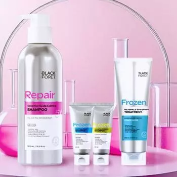 Black Foret Sensitive Scalp Успокаивающий шампунь против выпадения волос 500 мл + 2 x 60 мл + Black Foret Treatment 250 мл