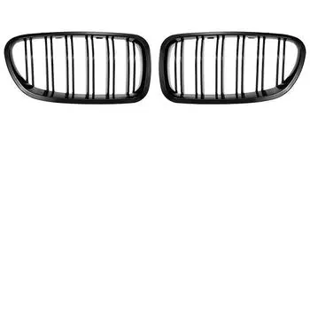 Black Front Kidney Double Slat Grill Grille For BMW 5 Series F10 F18 520 523 525 530 2010-2017 Dual Line Racing Grills A-Glossy Black