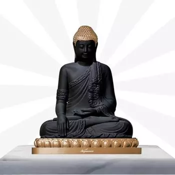 Black Gautam Buddha Murti - Perfect Car Dashboard God Idol and Small Buddha Statue for Home Decor Gift Items, Ideal Peaceful чёрный