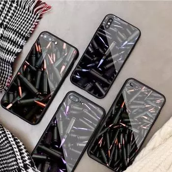 Black image Tempered Glass Phone Case For iphone 12 11 Pro Max 5 6 7 8 PLUS X XS XR XSMax Shell 12Pro Cover Shell iPhone 5 5S SE