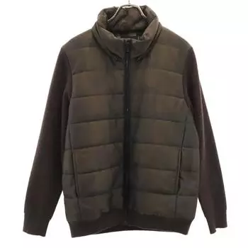 BLACK LABEL CRESTBRIDGE Padded switching Knit jacket LL Brown Women Used