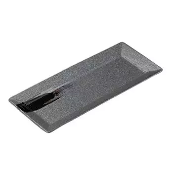 Black lacquered square 29cm long Plate plate, [29122cm] чёрный