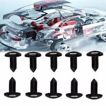Black Nylon Car Trunk Luggage Covers Compartment Trim Panel Fastener Rivets for TOYOTA LEXUS NISSAN Retainer Clips Car Products чёрный