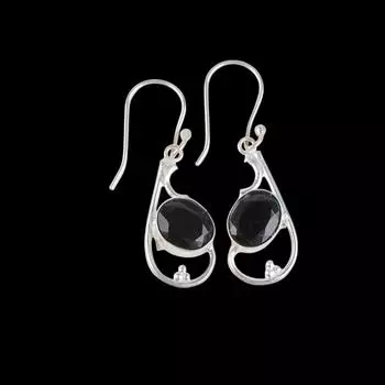 Black Onyx Gemstone 925 Sterling Silver Jewelry Handmade Women Earrings 1.60 EE-49-15