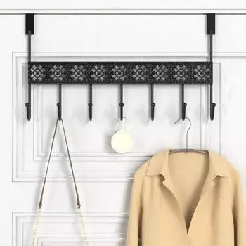 Black Over The Door Hook Iron Key Holder Creative Sundry Hanging Hook Bedroom чёрный