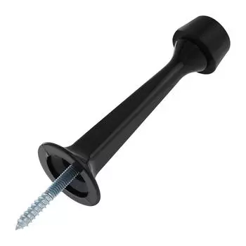 Black Silver Adjustable Heavy Duty Door Stopper Rigid Design Soft Rubber Tips Wall Protector Universal чёрный