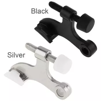 Black Silver Adjustable Hinge Pin Door Stopper Heavy Duty Rubber Bumper Tip Universal Fit чёрный