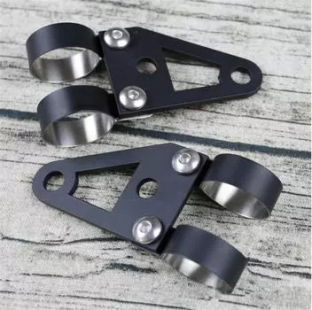 Black Steel Motorcycle Headlight Bracket Turn Lights Mount Holder For 41mm Fork