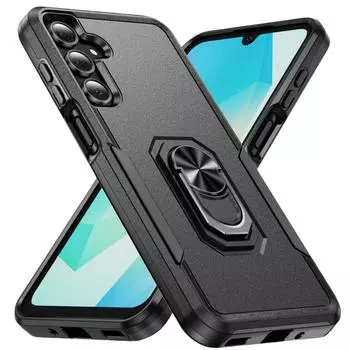 Black Strong Ring Back Cover Case for Samsung Galaxy Plus S24 Ultra FE 5G Protective Cases for Galaxy S24 FE чёрный