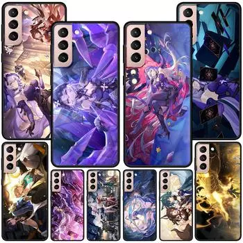 Black Swan Star Rail Sparkle Case for Samsung Galaxy S23 S21 S22 S20 FE S9 S10 S24 Ultra S10e S9 Plus Soft Black TPU Phone Cover Samsung S9
