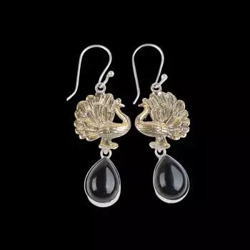 Black Tourmaline Gemstone 925 Sterling Silver Jewelry Handcrafted Earrings 2.20 EE-44-19