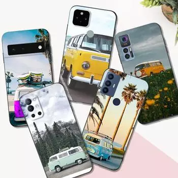 Черный чехол TPU для Google Pixel 4 4A 4XL 5 5A 5XL 6 6A 7 PRO Cover Combi Van Surf Pixel 5A 5G