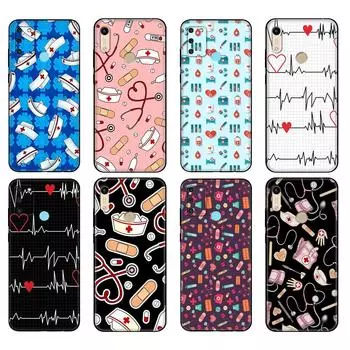 Black tpu Case For Huawei Honor 8a Prime 8s Prime 9 Lite honor 9A 9C 9X Premium 9x Pro 9S Case Nurse Medical Medicine Health honor 8A
