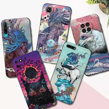 Black Tpu Case For Huawei Honor X8 50 Lite Pro 10 lite Nova 5t 8 9 Pro 4G 5G 8i Cover Shanhaijing illustration Honor 10 lite