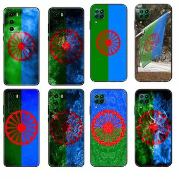 Черный чехол из ТПУ для Huawei P30 Lite P30 Pro P40, чехол для Huawei P40 LITE EP Smart 2020, чехол с цыганским флагом Romani Roma huawei P40 lite
