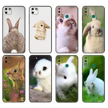Black tpu Case For Huawei P30 Lite P30 Pro P40 Case For Huawei P40 LITE E P Smart 2020 Case Cover Cute White Baby Rabbits huawei P Smart 2020