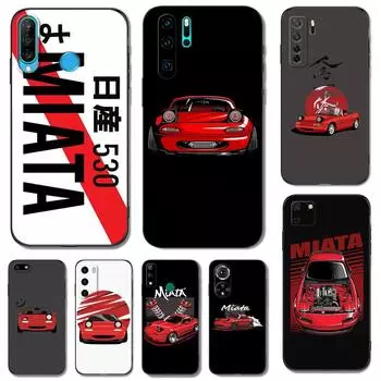 Black tpu Case For Huawei P30 Lite P30 Pro P40 LITE E P Smart 2020 Cover Miata Mx5 Na huawei P40 lite 5G