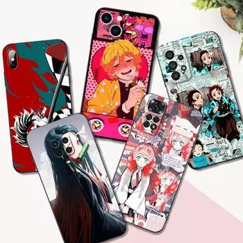 Black tpu Case For Huawei P30 Lite P30 Pro P40 Case For Huawei P40 LITE E P Smart 2020 Case Cover Demon Slayer Kimetsu anime huawei P30 Lite