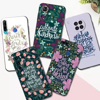 Black tpu Case For Huawei Y9S Y6S Y8S Y5P Y7P Y8P y7 Y5 lite Prime 2018 Y6 2019 Cover bible quotes huawei Y6S